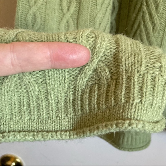 🌞Jillian Jones Lime Green Lambswool Blend Toggle Button Hooded Cardigan #Bl - Picture 6 of 9